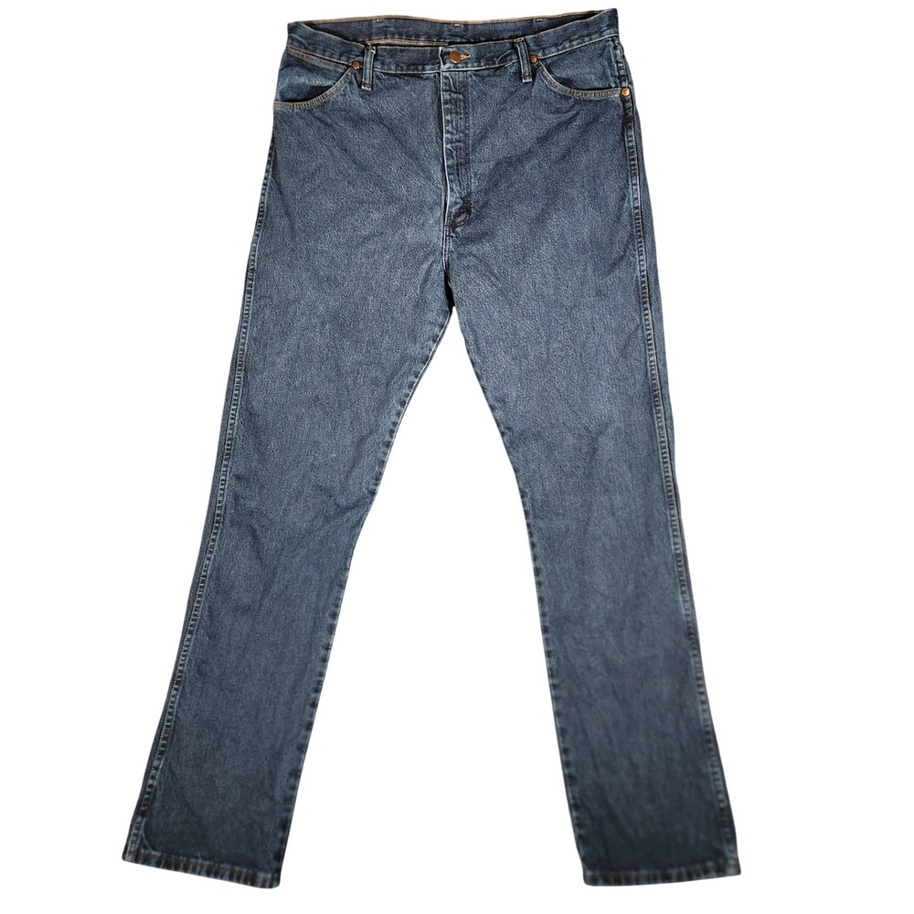 Wrangler Jeans Mens 38x36 Blue Excellent Cowboy Cut 13MWZDD Straight Leg Denim